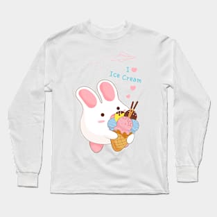 Ice Cream Cone Bunny Long Sleeve T-Shirt